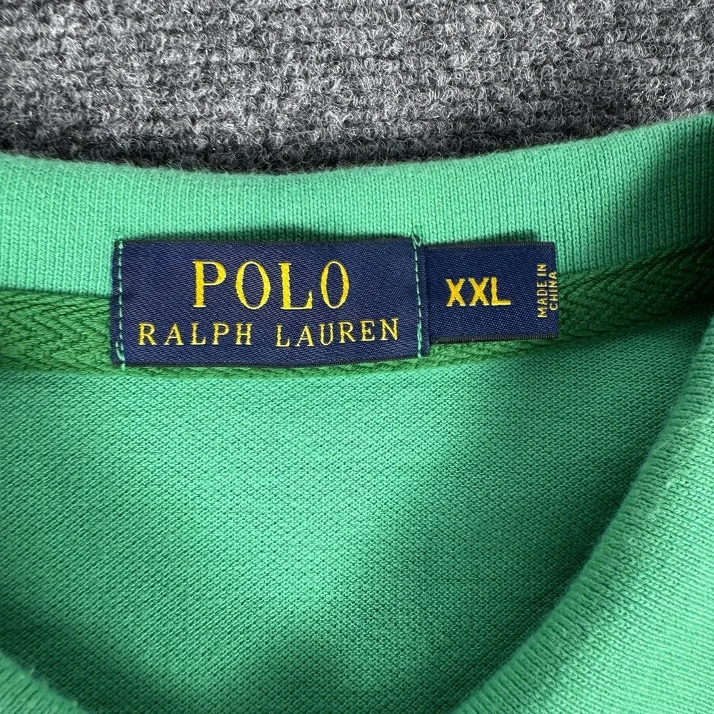 Polo Ralph Lauren Bleecker St Mesh Polo Shirt Big Pony Crest Green Mens 2XL